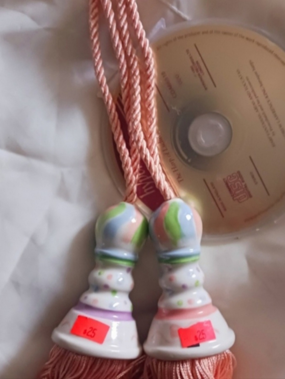 Decorative Porcelain Tassels, Price Each, Color Pattern May Vary